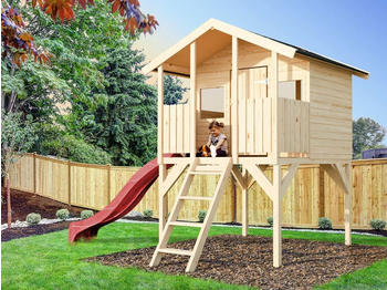Belladoor Spielhaus Tom/Toby mit Rutsche rot