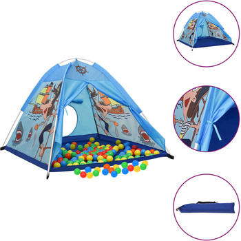 vidaXL Spielzelt 120x120x90 blau mit 250 Bällen gelb/rot/blau/grün/orange (3107742)