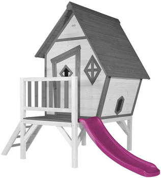 AXI Spielhaus Cabin XL weiß mit Rutsche in lila (C050.004.40)