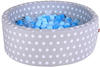 Knorrtoys Bällebad Soft grey White Dots mit 300 Bällen soft blue/blue/transparent (68153)