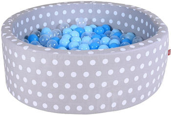 Knorrtoys Bällebad Soft grey White Dots mit 300 Bällen soft blue/blue/transparent (68153)