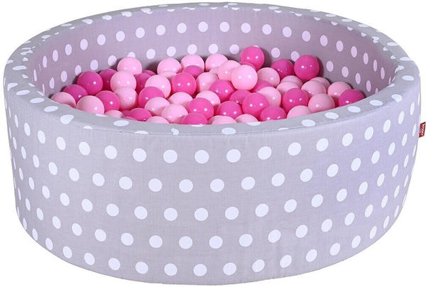 Knorrtoys Bällebad Soft grey White Dots mit 300 Bällen soft pink (68152)
