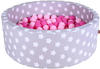 Knorrtoys Bällebad Soft grey White Stars mit 300 Bällen soft pink (68162)