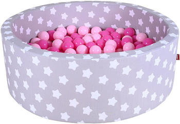 Knorrtoys Bällebad Soft grey White Stars mit 300 Bällen soft pink (68162)