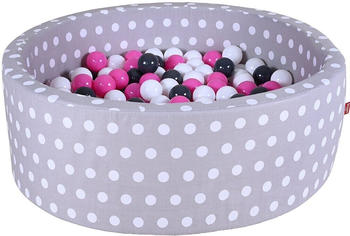 Knorrtoys Bällebad Soft grey White Dots mit 300 Bällen creme/grey/rose (68150)