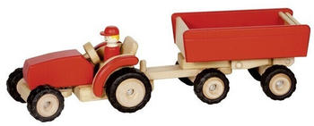 Goki Traktor mit Anhänger rot