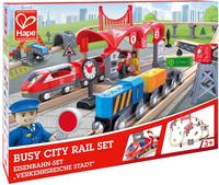 Hape Spielzeugeisenbahn E3730 Verkehrsreiche Stadt, aus Holz, , 51 Teile