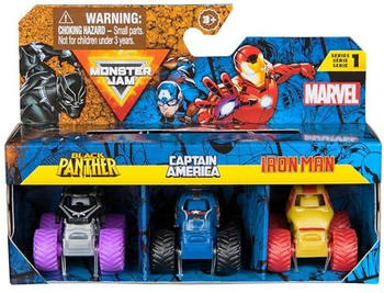 Spin Master Monster Jam Marvel - Black Panther / Captain America / Iron Man