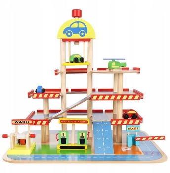 Kruzzel 3-Ebenen-Parkhaus Auto Garage aus Holz (22446)