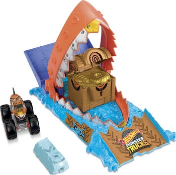 Hot Wheels Monster Trucks Arena Smashers Entry Challenge - Tiger Shark Treasure Chomp Challenge