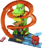 Hot Wheels Autorennbahn "Hot Wheels City T-Rex-Feuerschlacht"