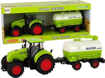 Lean Toys Traktor mit Anhänger große Räder grün Bauernhof