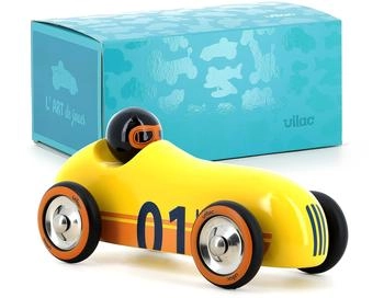 Vilac Wooden Car Trafic 1 Old Sport Compet’ Yellow (2290Y)