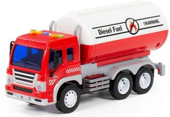 Polesie Red City Tanker Truck with Steering Wheel, Light and Sound