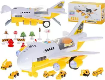 Ikonka Transport Plane with Construction Vehicles and Lights