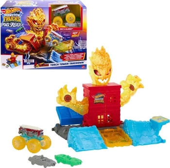 Hot Wheels Monster Trucks Power Smashers Torch Tower Takedown Playset