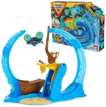 Monster Jam Monster Truck Megalodon Loop of Doom Stunt Set