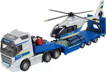 Majorette Volvo - Polizeitruck mit Helikopter - ca. 35 cm