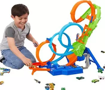 Hot Wheels Let’s Race Action 4-Loop Crash-Out (HXT06)