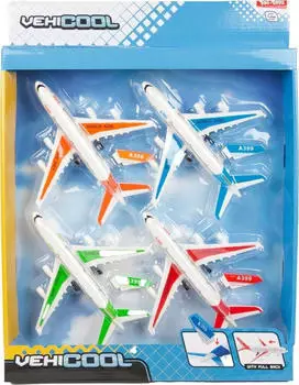 TOI-TOYS Vehicool Rückziehflugzeuge 4 Stück