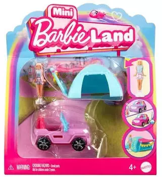 Mattel Mini BarbieLand Playset With Color-Change SUV & Tent (HYF43)
