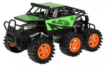 TOI-TOYS Vehicool Monster Truck mit 6 Rädern Friktionsantrieb, grün