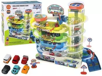 Lean Toys Interaktives mehrstöckiges Parkset für Autos, Licht und
