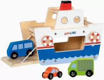 Goki Spielzeug-Transporter Autof&auml;hre Line mit zwei voll funktionsf&auml;higen Laderampen