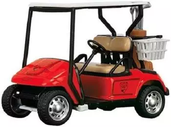 TOI-TOYS Spielzeug-Auto Metal World Spielzeugfahrzeug Golfwagen (Maßstab 1:20), mit Rückziehmotor, rot