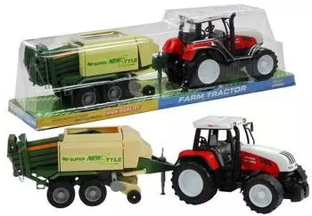 Lean Toys Großer Traktor mit Anhänger Landmaschine 65 cm