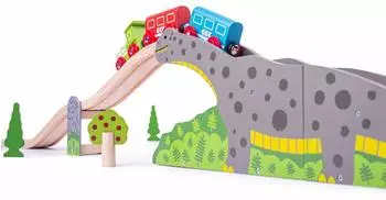 Bigjigs Bronto Riser Holz-Eisenbahn-Zubehör, grau (BJT242)