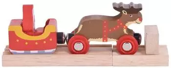Bigjigs Weihnachtsmann-Schlitten mit Rentieren Spielzeugzug