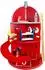 Teamson Kids Holz-Feuerwehrstation 3-stöckig, 25-teiliges Figurenset, rot (TD-13994B)