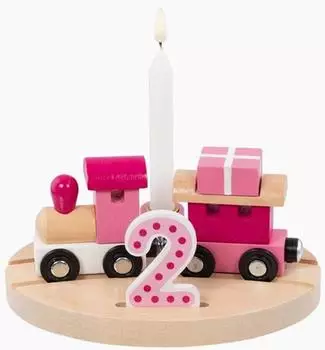 Goki Geburtstagszug Lille Holz, Zahlen 1-6, rosa (60667)