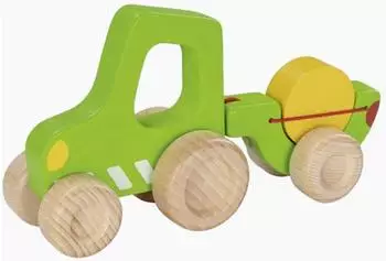 Goki Traktor mit Anhänger aus Holz (55876)