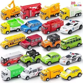 JOYIN Mini Spielzeugautos Set, Metall, Rückzugmotor, 20er Pack