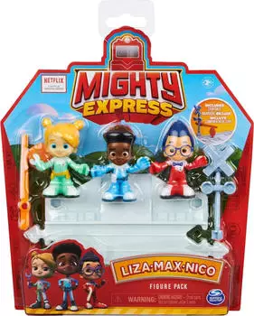 Spin Master Mighty Express Kinderfiguren 3er Set - mit Gleisst&uuml;ck +Schranke, zur Erg&auml;nzung