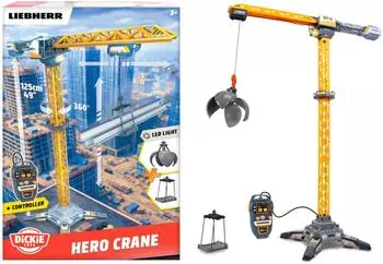 Dickie Liebherr Hero Kran RC, gelb/grau, mit Licht (203729027)