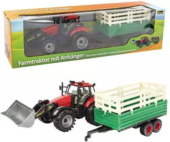 Idena Farmtraktor mit Anhänger, 4-fach sortiert (3480004)