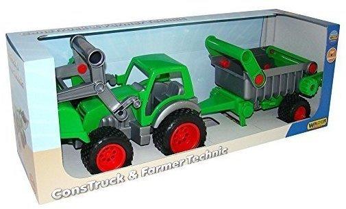 Wader Farmer Technic Traktor Frontschaufel Kippanhänger Kinder Spielzeug Auto 