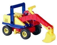Lena 04151 Aktiv Bagger, ca. 35cm, mit beweglicher Lena Spielfigur, Baustellen