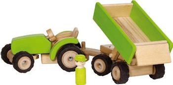 Goki Traktor mit Anhänger grün