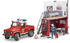 Bruder Feuerwehrstation mit Land Rover Defender und Feuerwehrmann (62701)