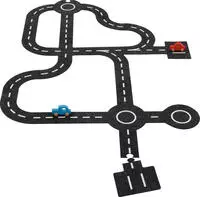 goki Stra&szlig;en-Bausatz mit 2 Fahrzeugen