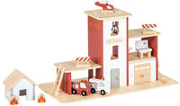 Pinolino 308423, Pinolino 12-tlg. Feuerwache Ben mit Garage, Rutschstange &