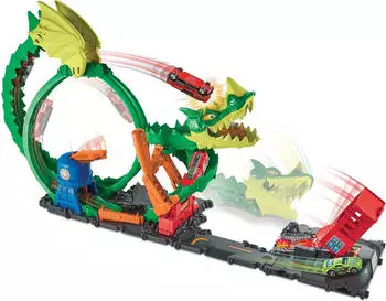 Hot Wheels City Drachen-Angriff Looping Set (HDP03)