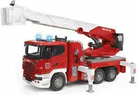 Scania Super 560R Feuerwehrfahrzeug mit Leiter, Wasserpumpe und Licht & Sound