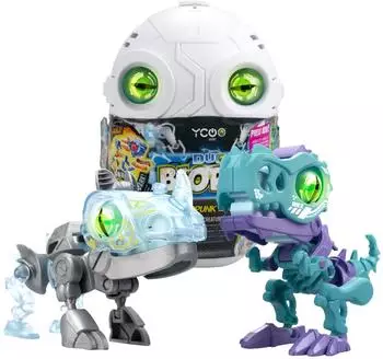 Silverlit Biopod Cyberpunk Duo, 2 Dinosaurier-Roboter, Licht- & Soundeffekte, 9cm (88112)