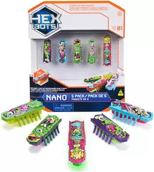 Spin Master Hex Bots Nano Bots 5er-Pack, elektronisches Haustier ab 3 Jahre (6071520)