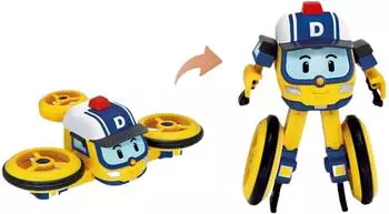 Silverlit Robocar Poli Drooney 2-in-1 transformierbare Fahrzeugfigur 10cm (54161)